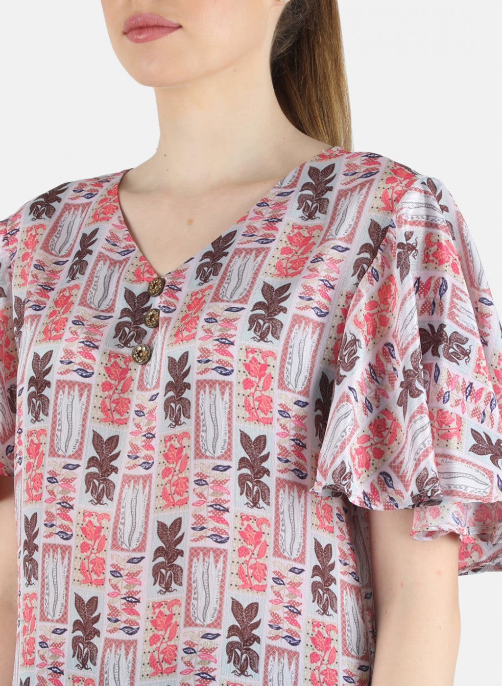 Women Peach Printed Top