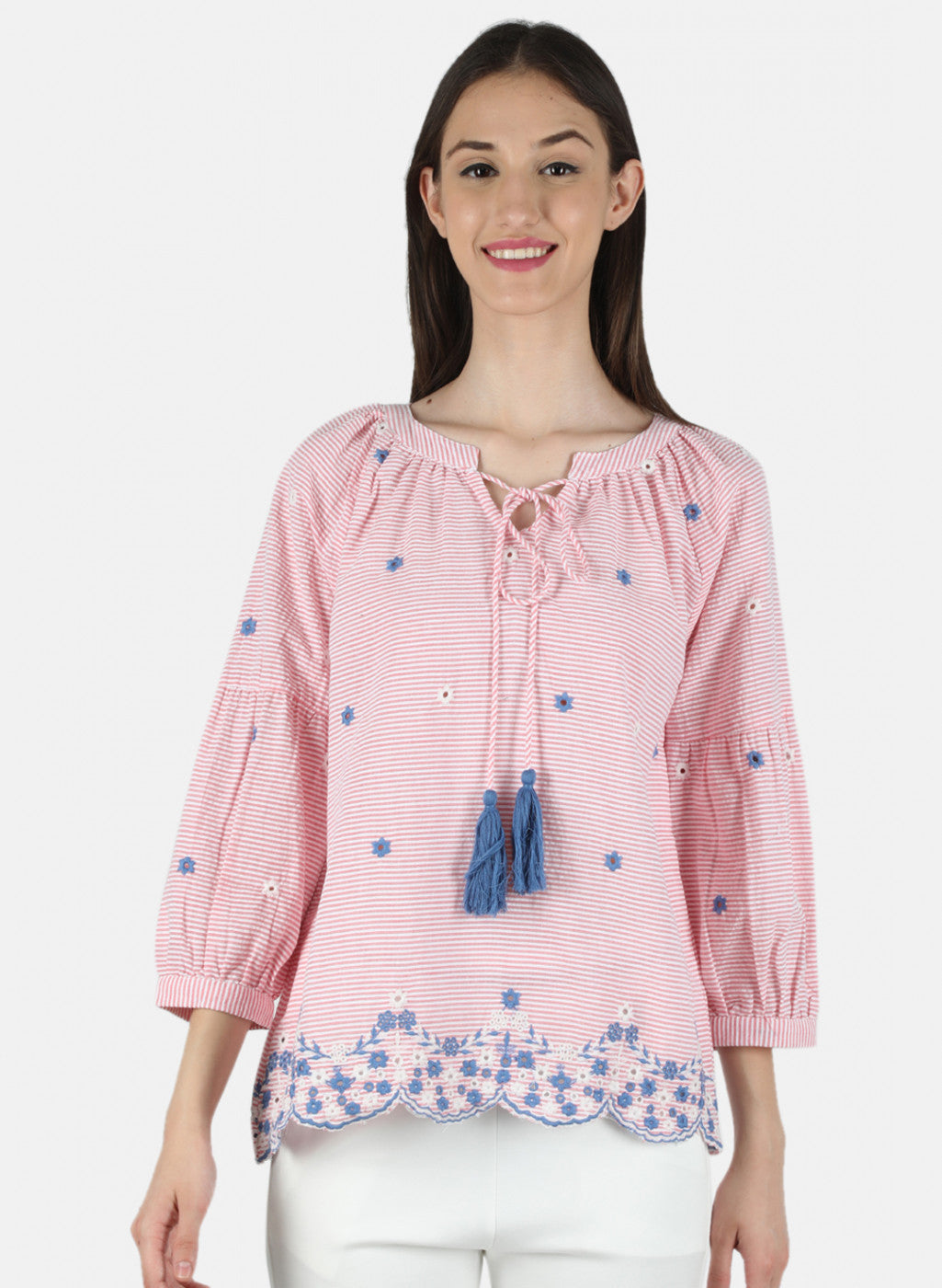 Women Pink Stripe Top