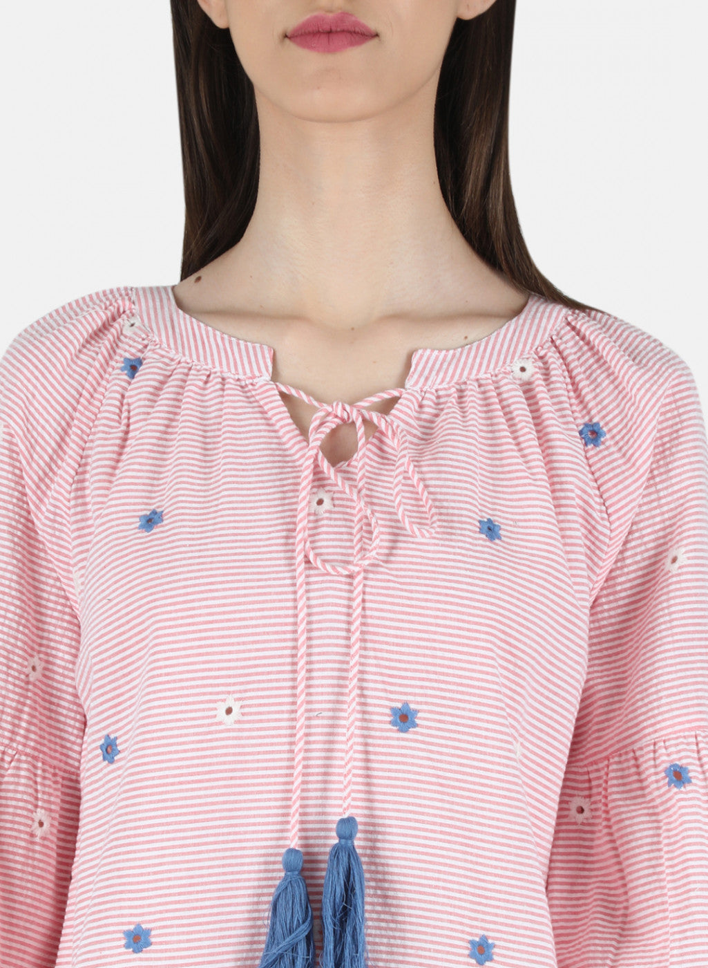 Women Pink Stripe Top