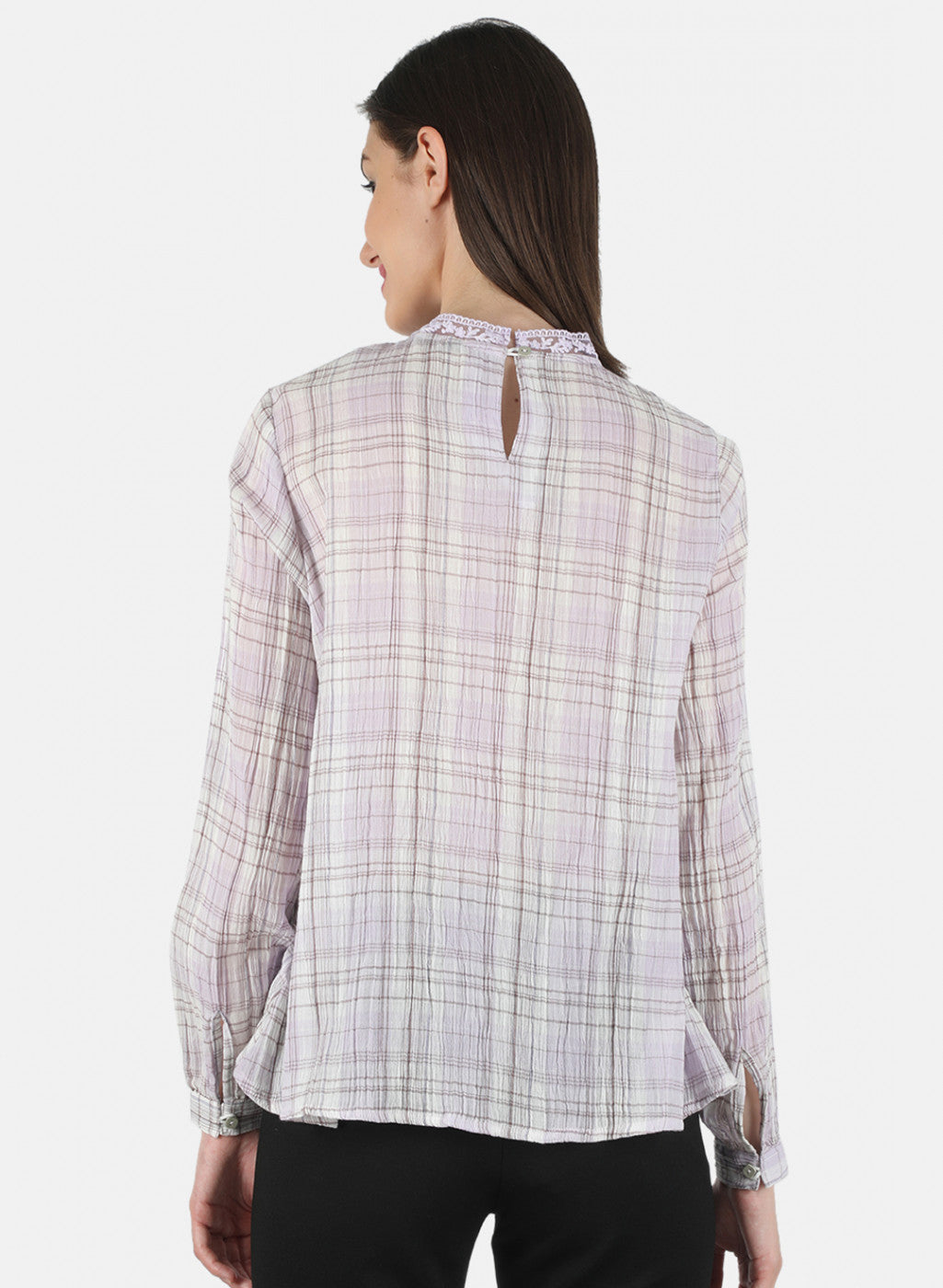 Women Purple Check Top