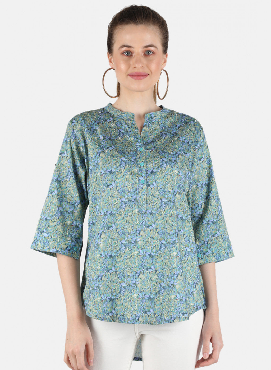 Women Green Printed Top