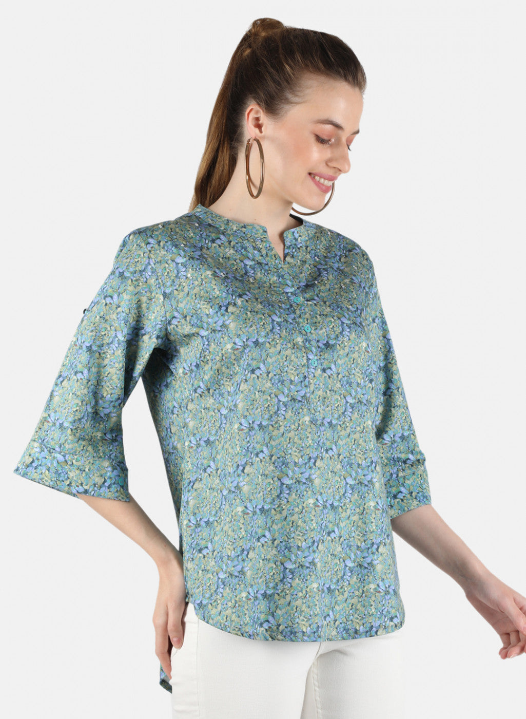 Women Green Printed Top