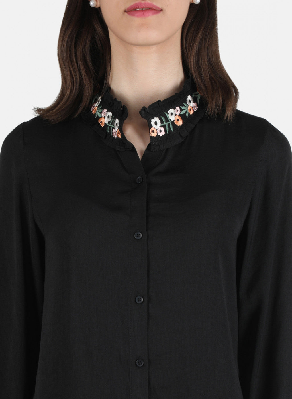 Women Black Solid Top