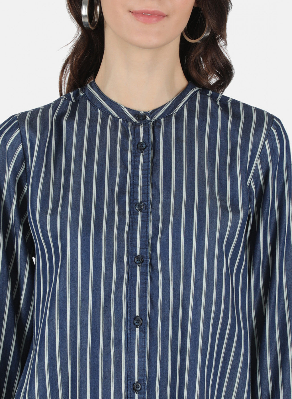 Women Navy Blue Stripe Top