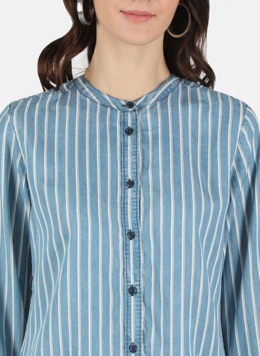 Women Blue Stripe Top