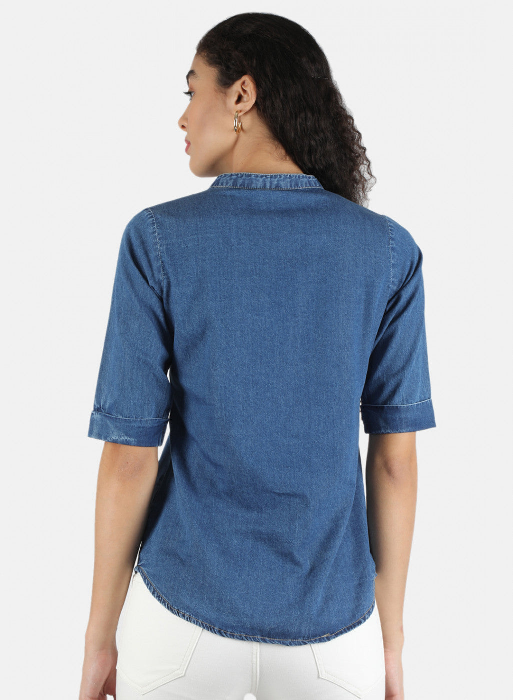 Women Navy Blue Plain Top