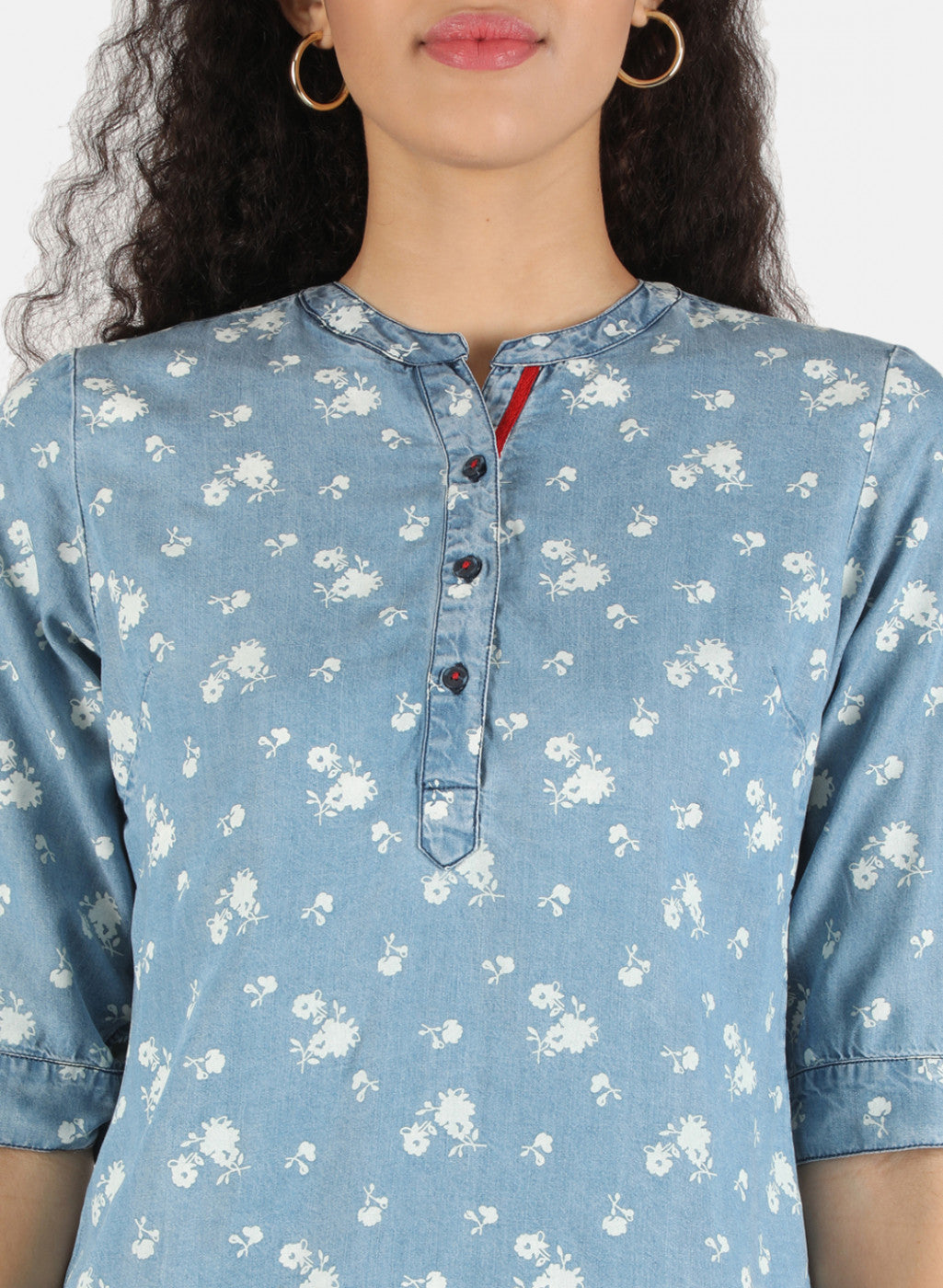 Women Blue Printed Top