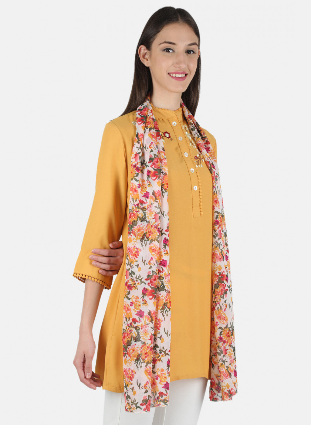 Women Yellow Plain Top