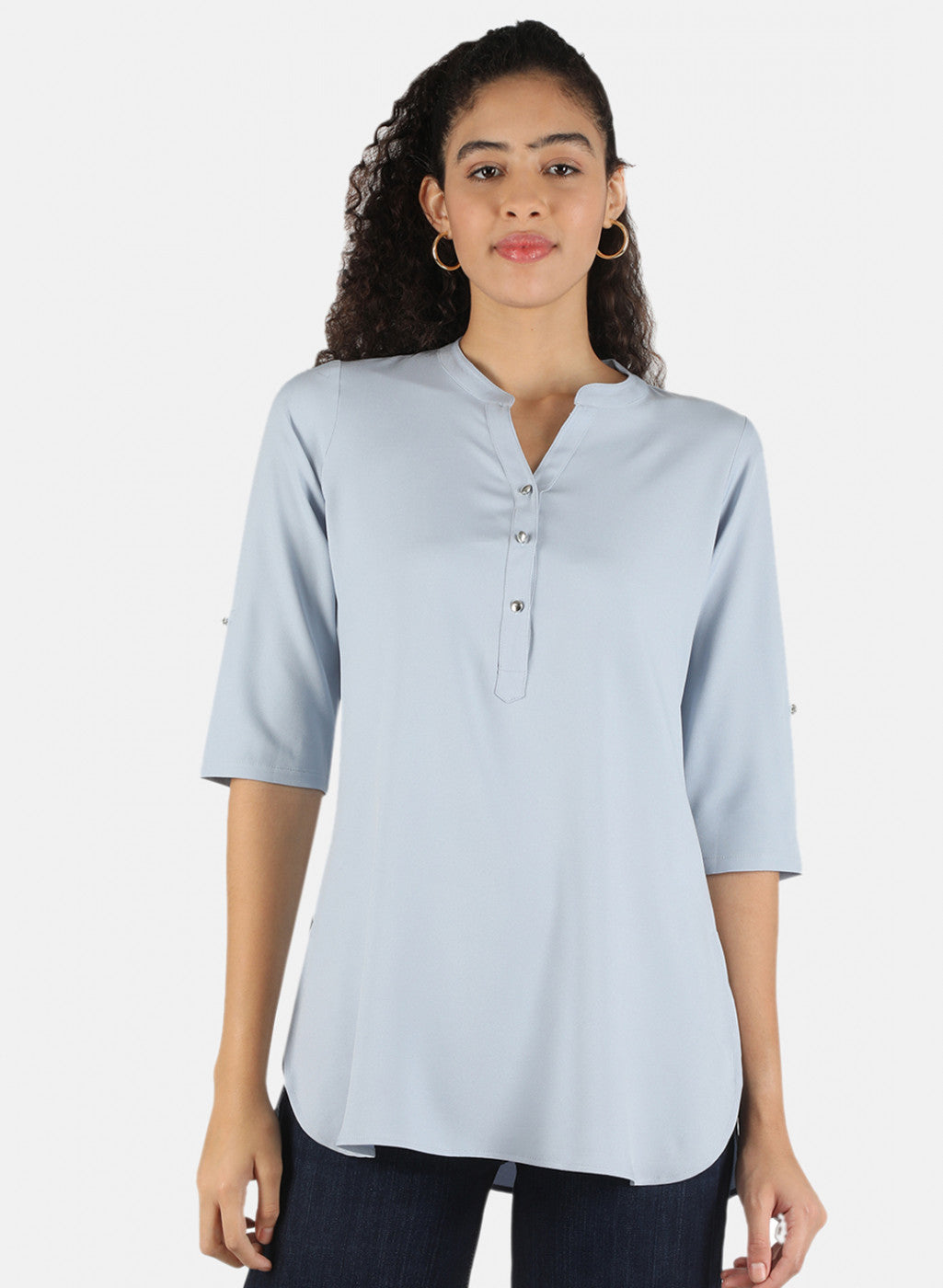 Women Grey Plain Top