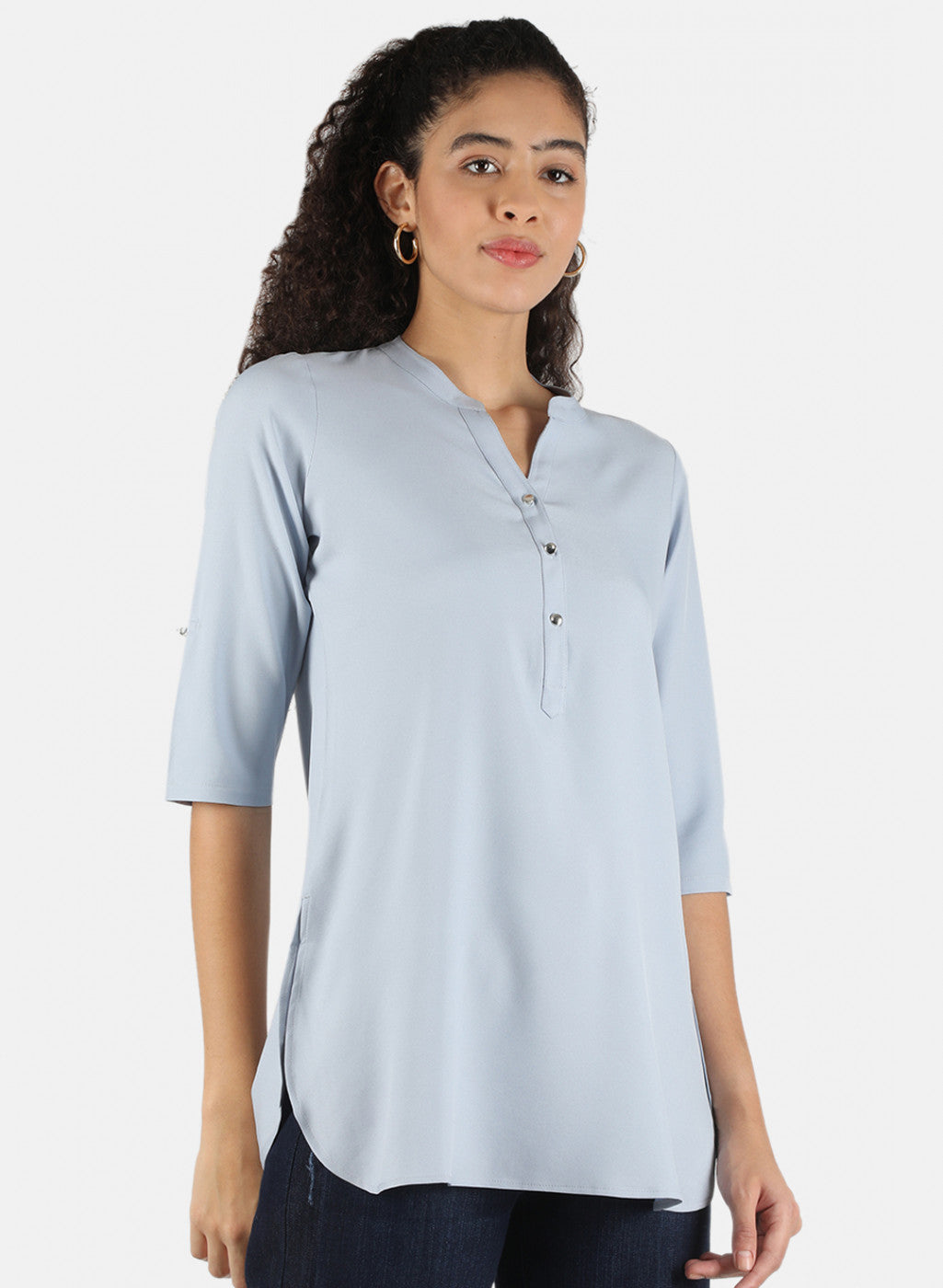 Women Grey Plain Top