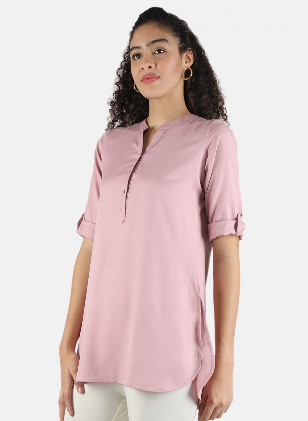 Women Pink Plain Top