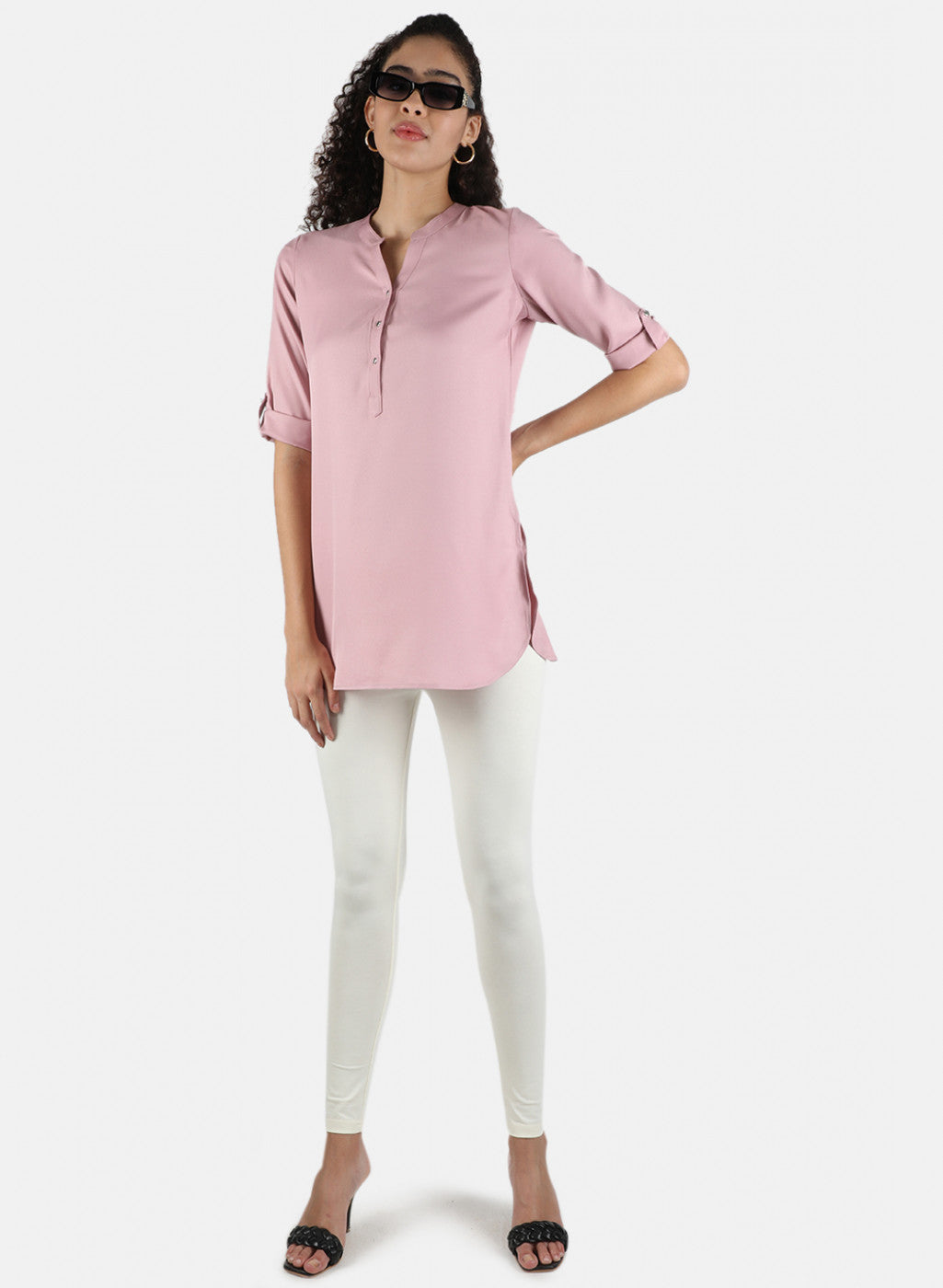 Women Pink Plain Top