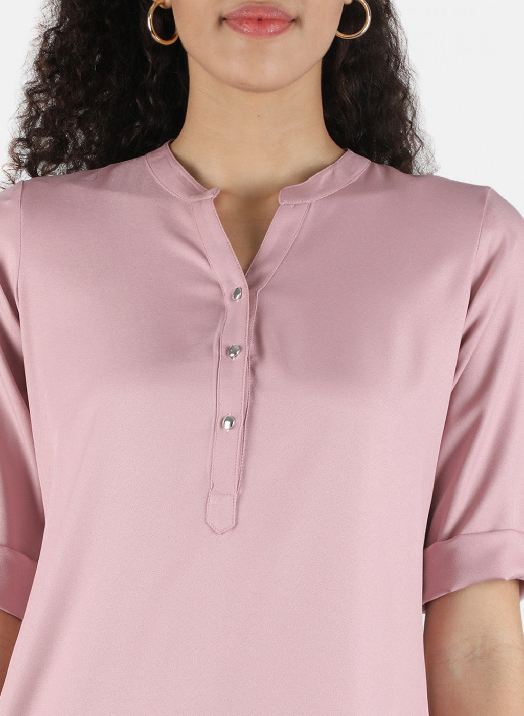 Women Pink Plain Top