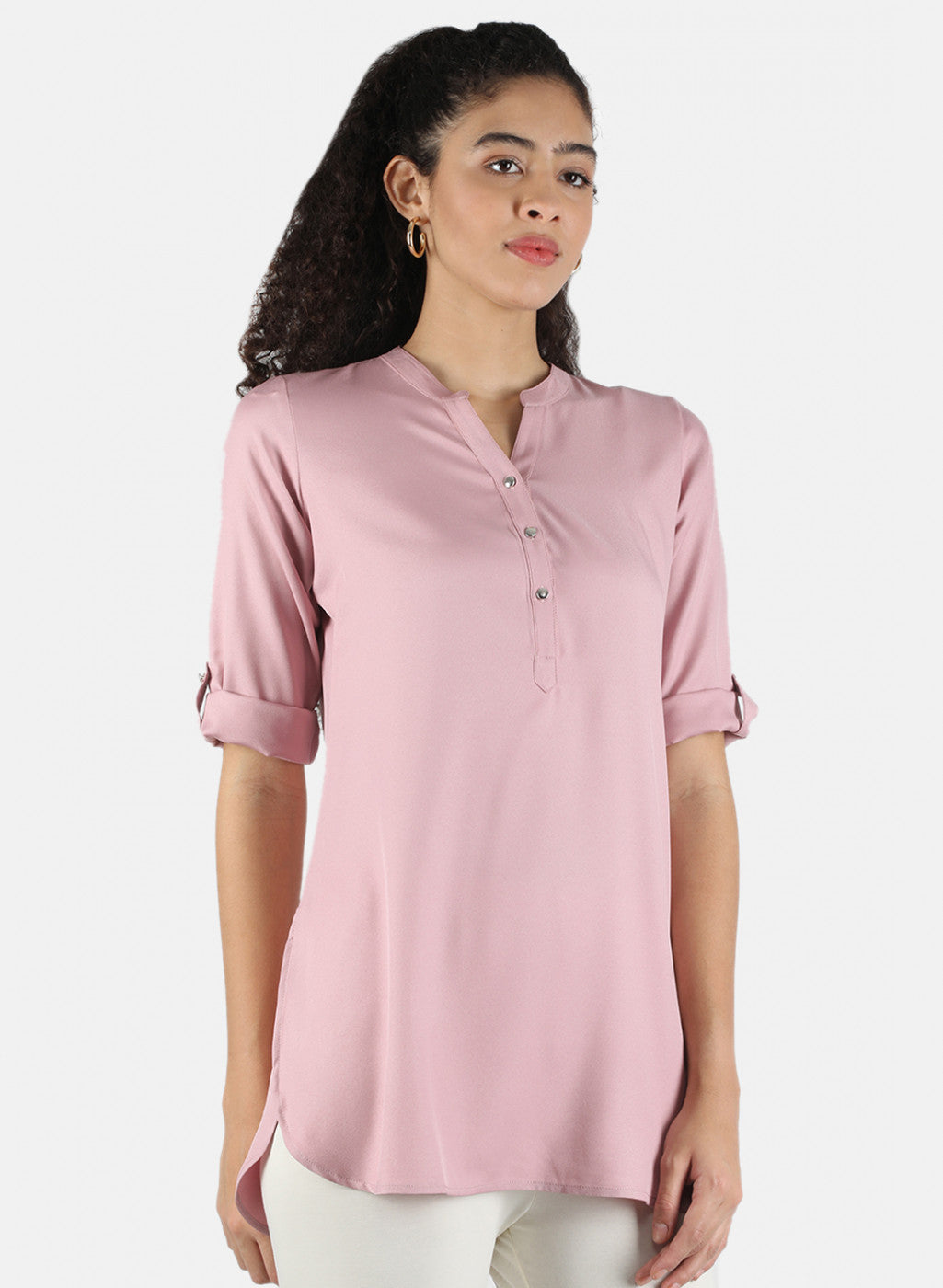 Women Pink Plain Top