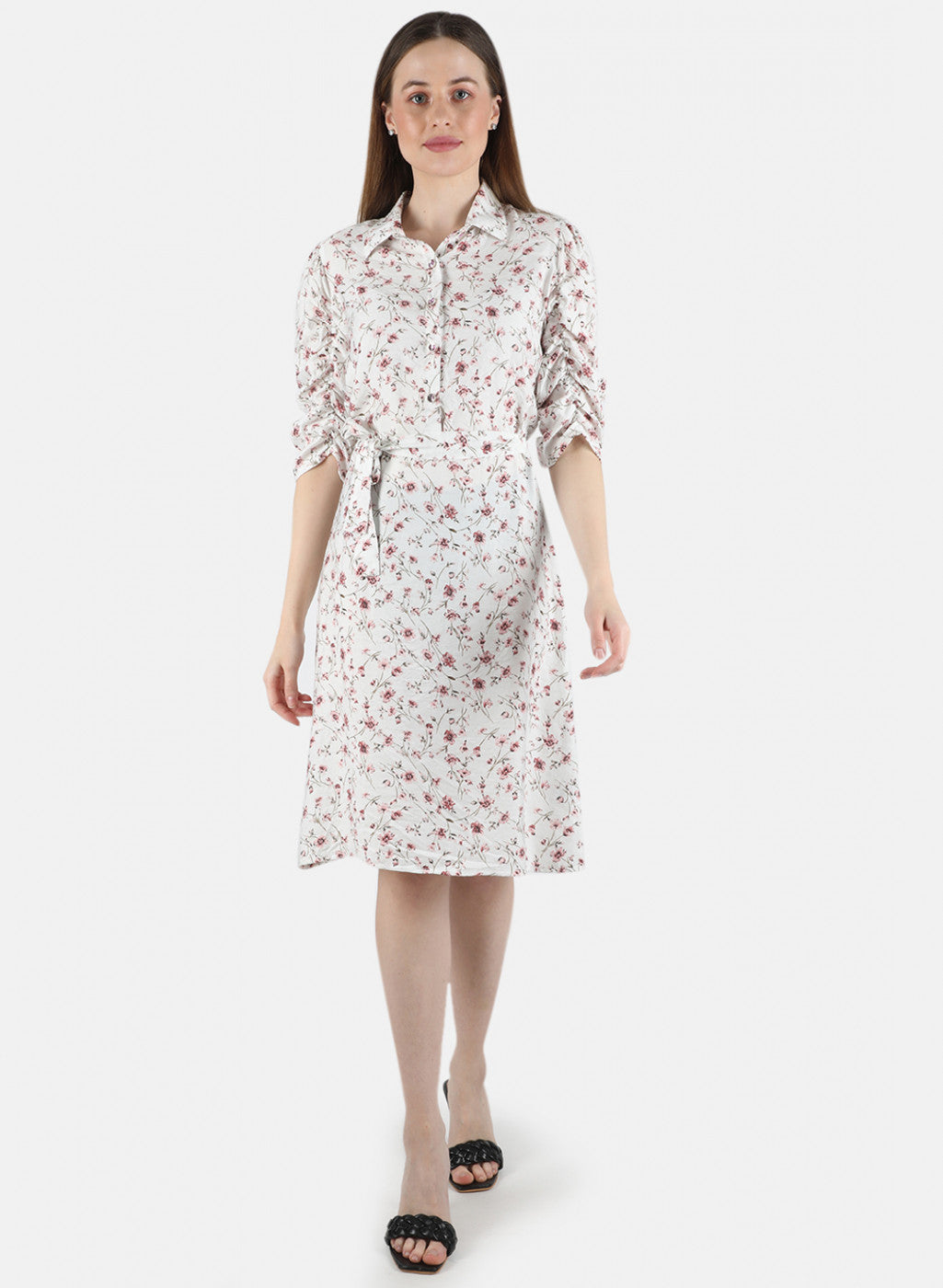 Women White Printed Dress