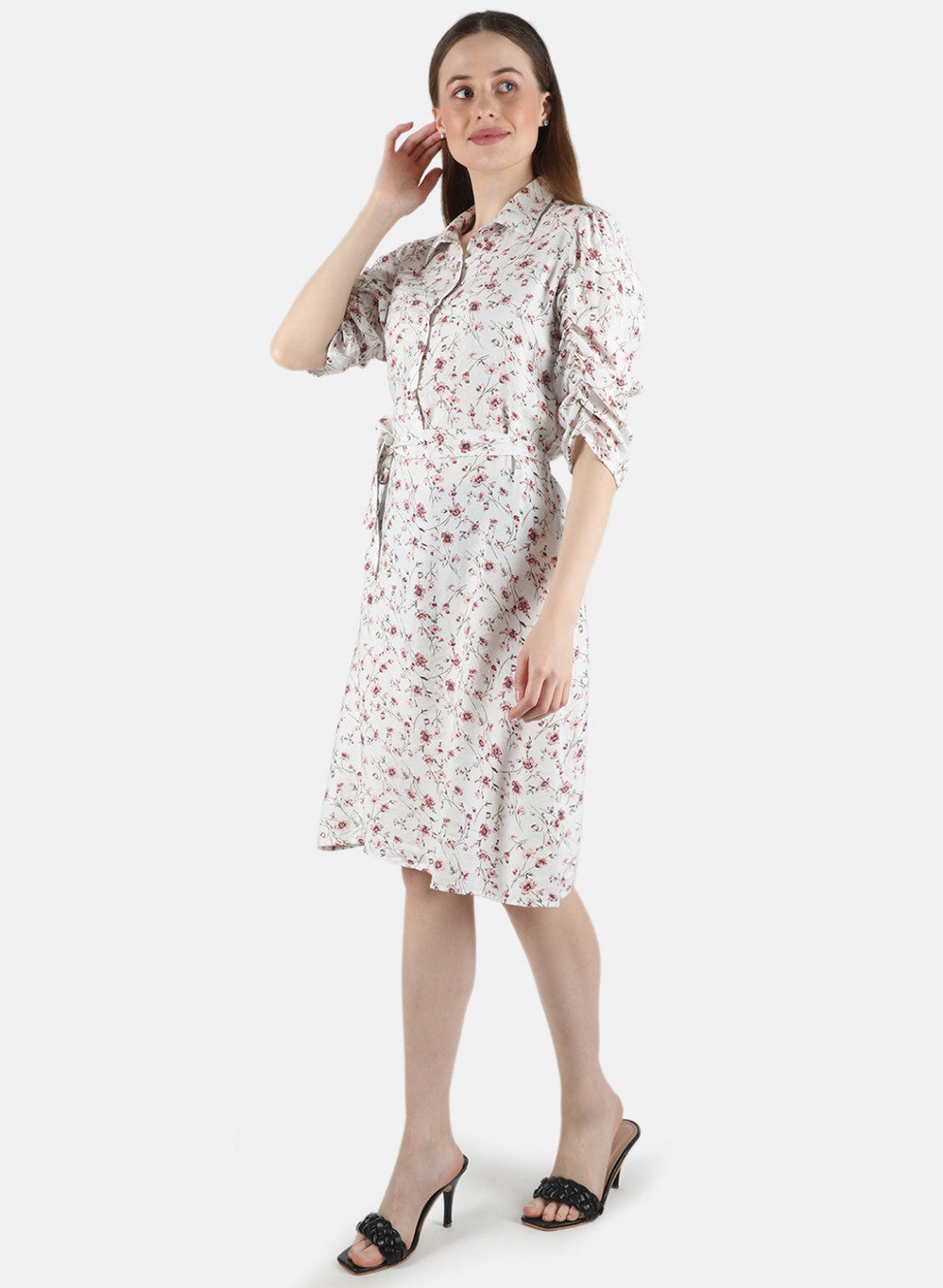 Women White Printed Dress