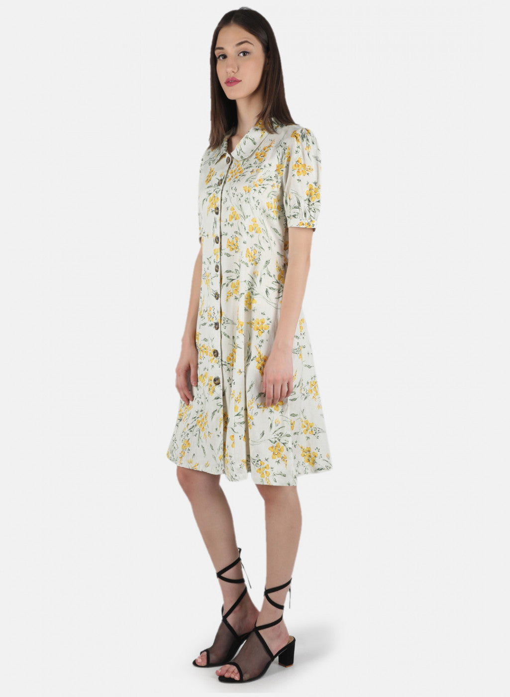 Women Yellow Printed Dress