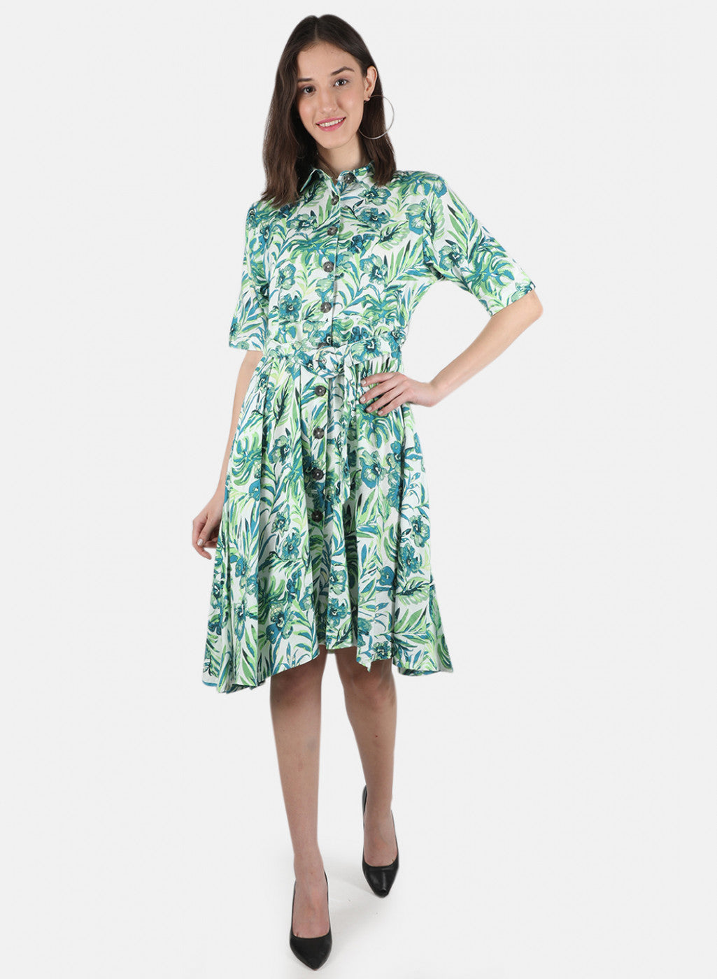 Women Green Printed Dress