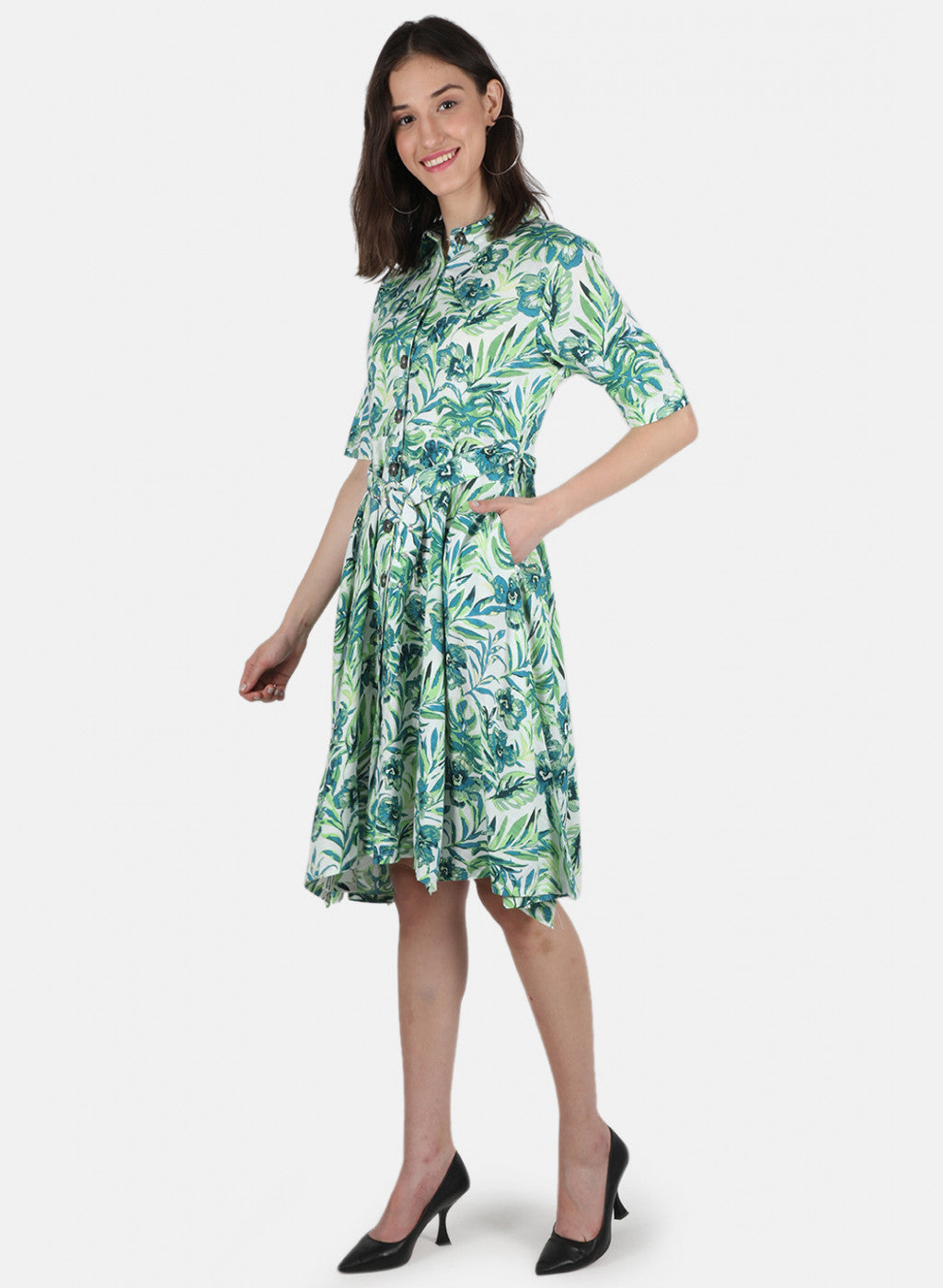 Women Green Printed Dress