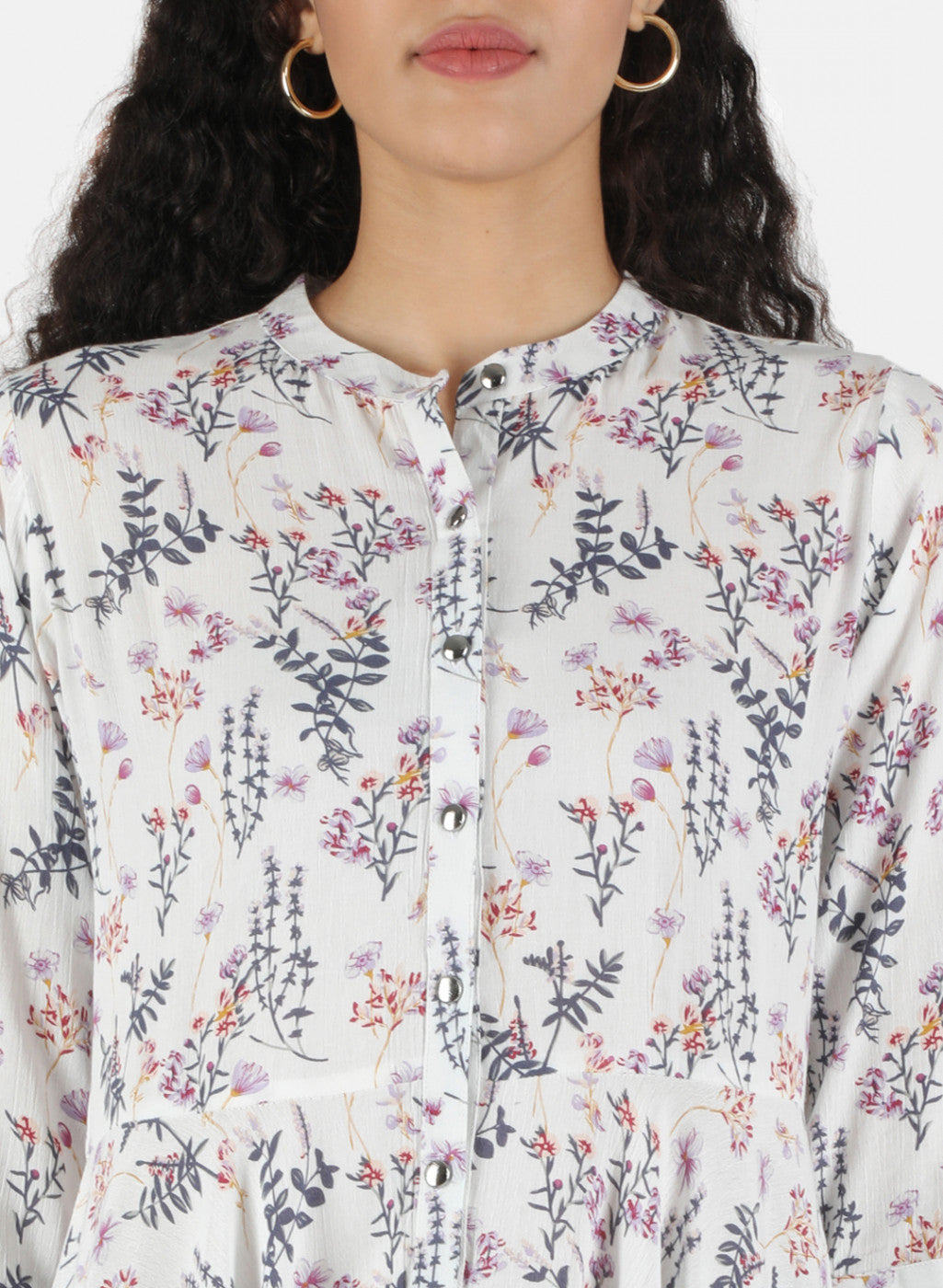 Women White Printed Tunic