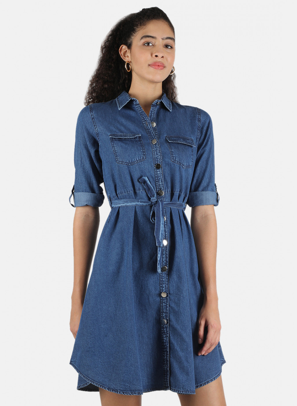 Women Navy Blue Plain Tunic