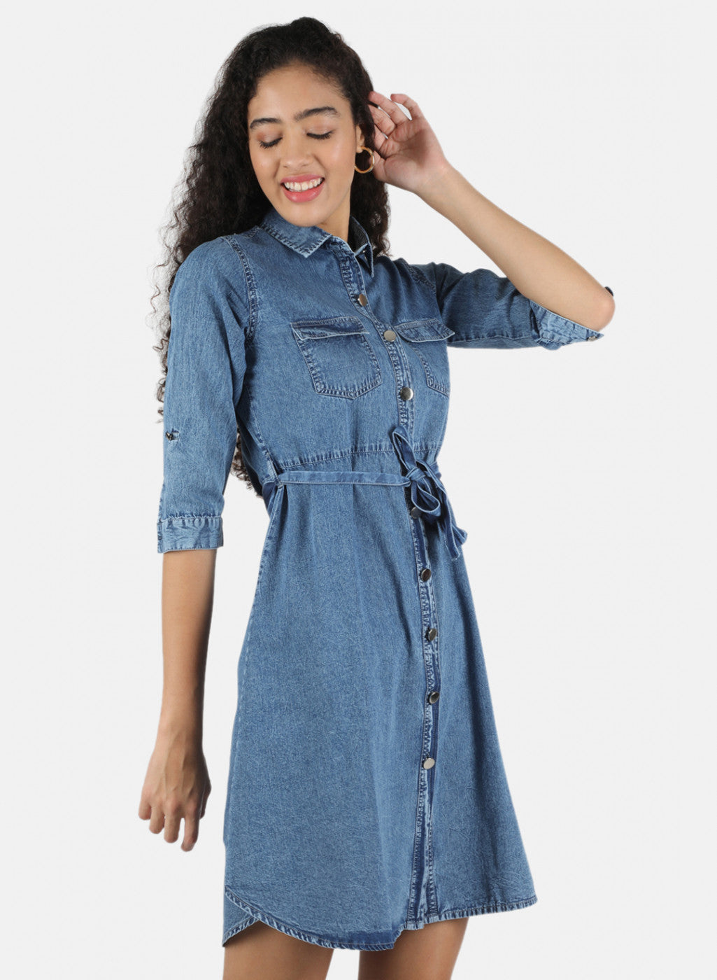 Women Blue Plain Tunic