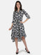 Women Navy Blue Printed Dress