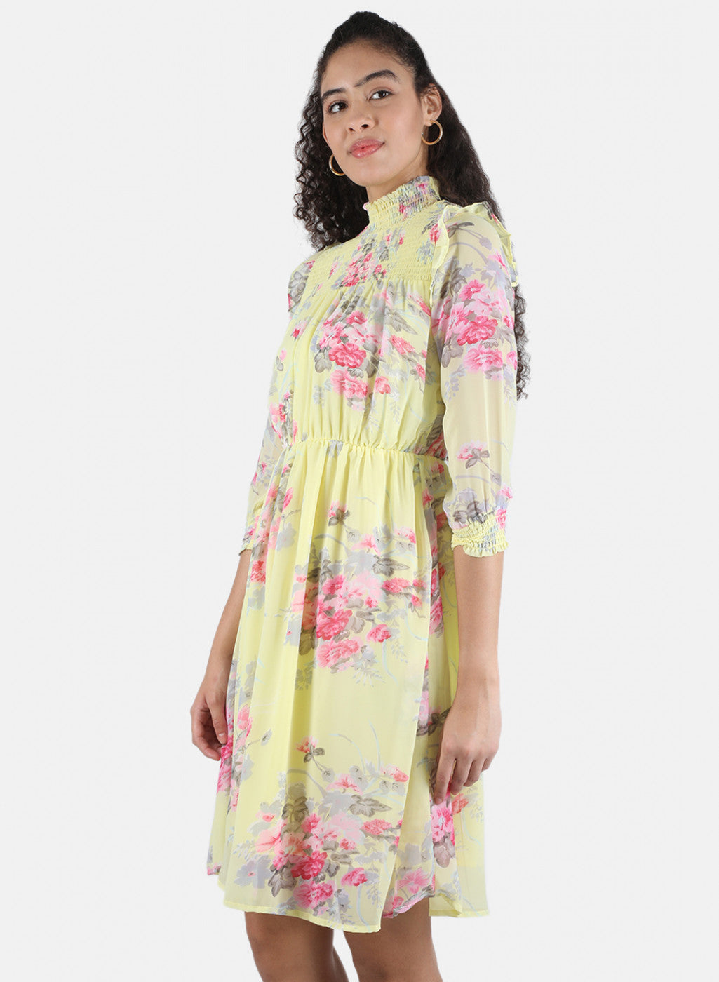 Women Yellow Printed Dress