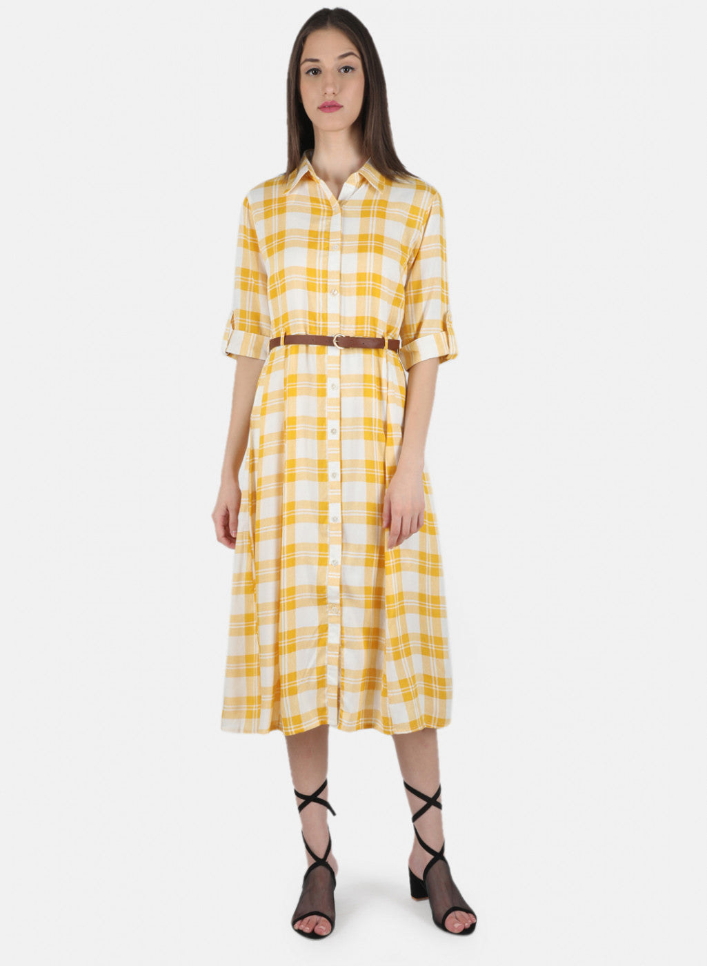 Women Yellow Printed Dress