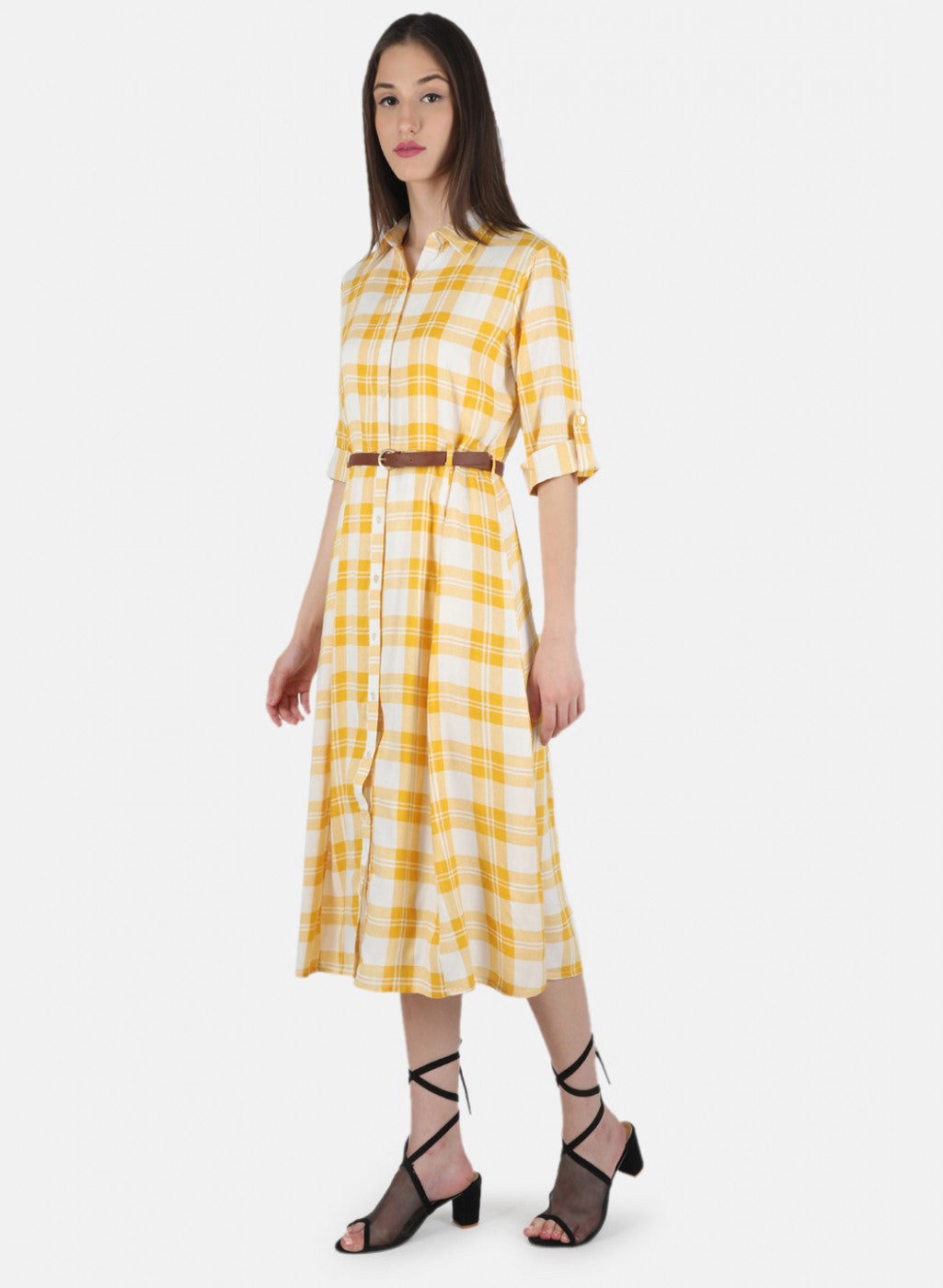 Women Yellow Printed Dress