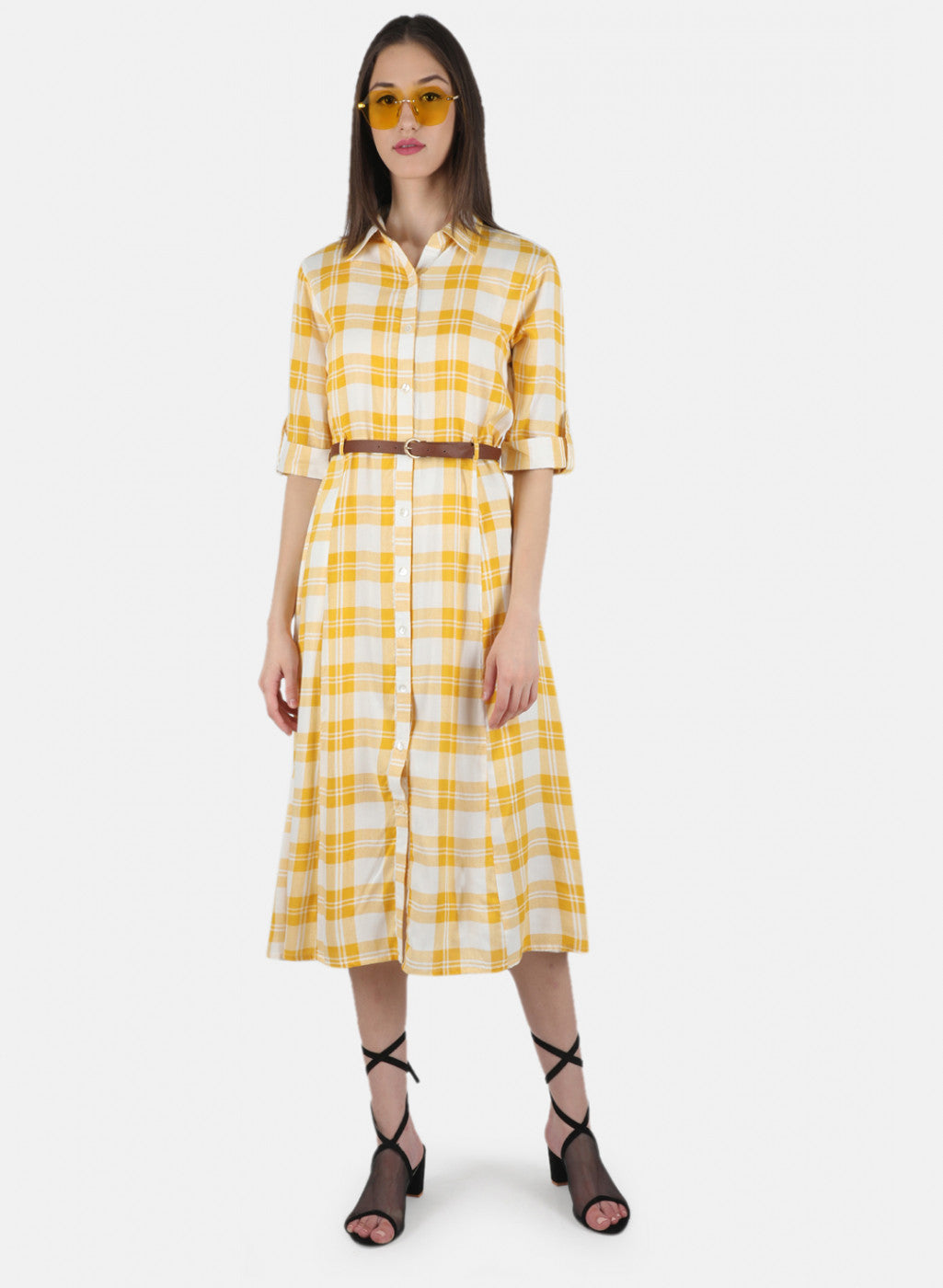 Women Yellow Printed Dress