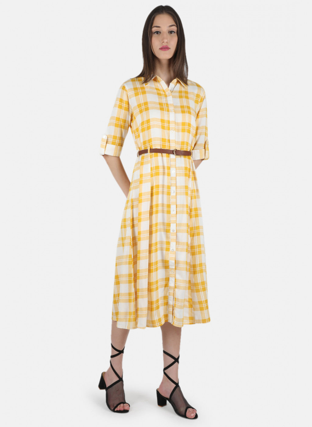 Women Yellow Printed Dress