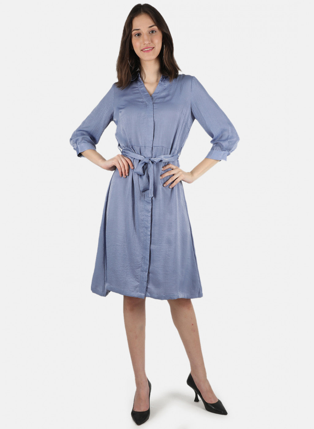 Women Grey Solid Dress