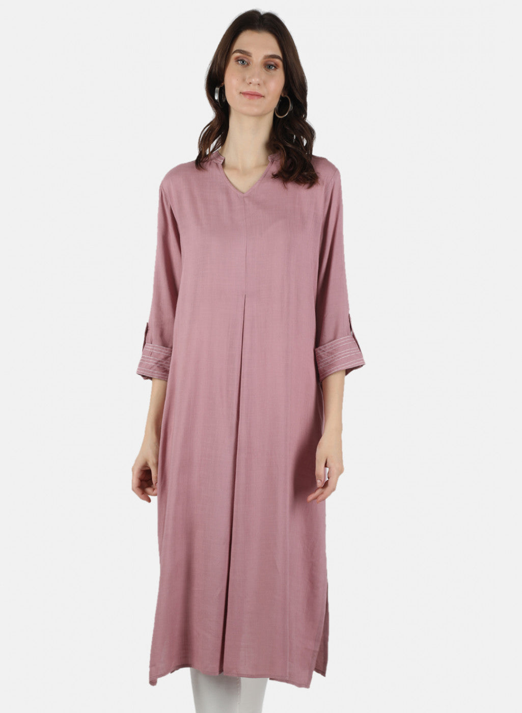 Women Purple Plain Dress