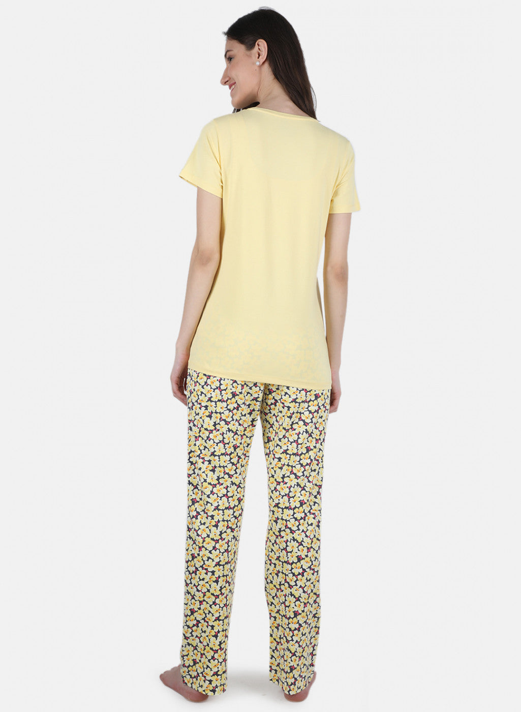 Women Yellow Printed Lower Set