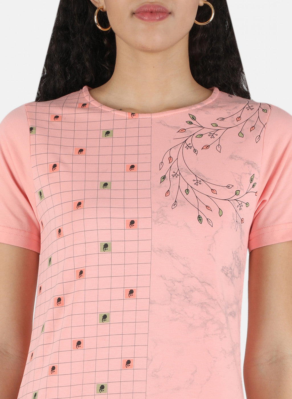 Women Peach Printed Top