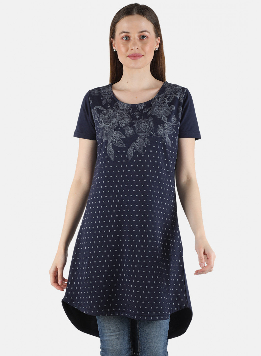 Women Navy Blue Printed Top