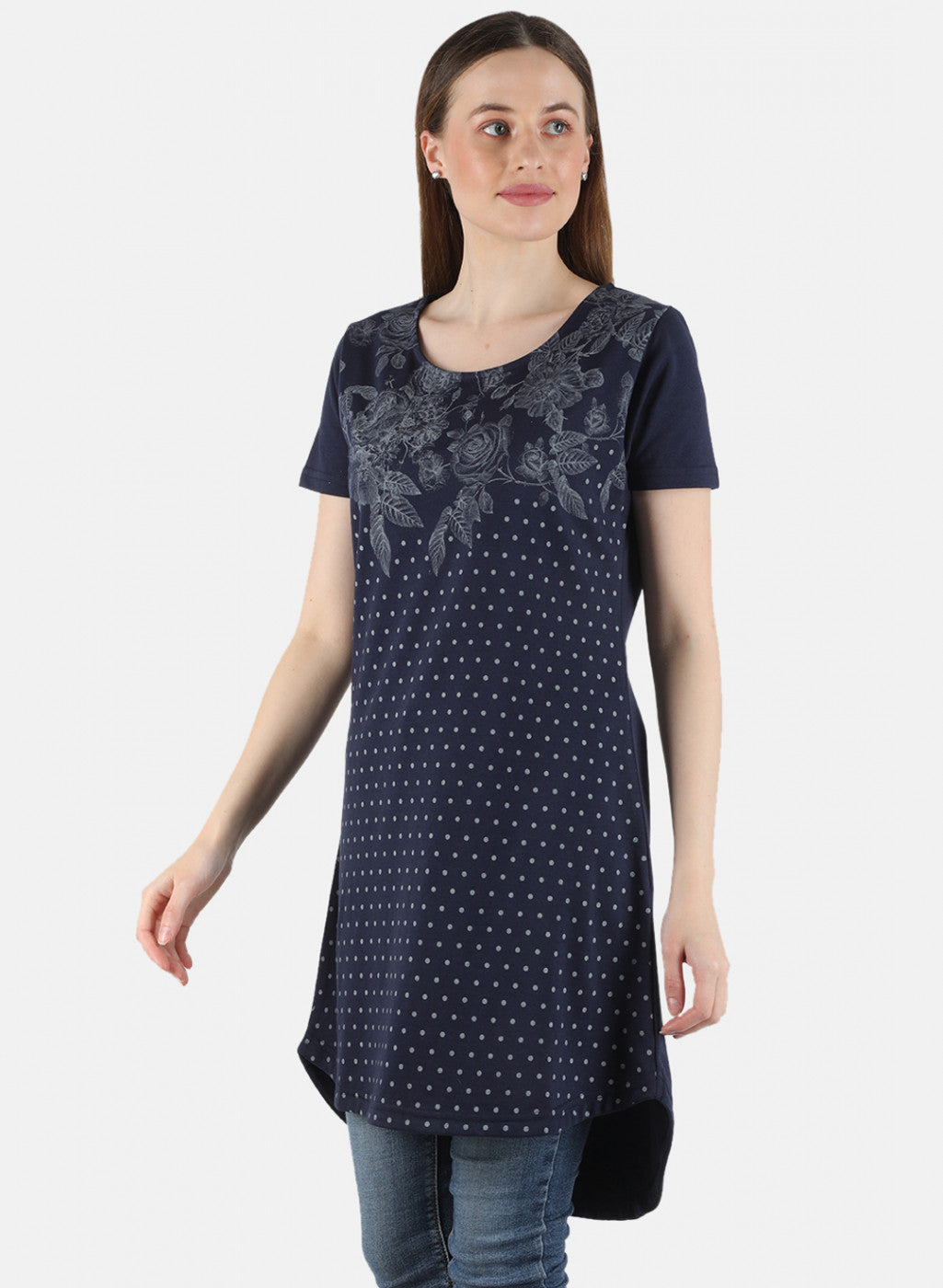 Women Navy Blue Printed Top