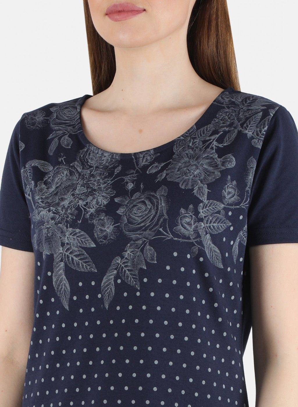 Women Navy Blue Printed Top