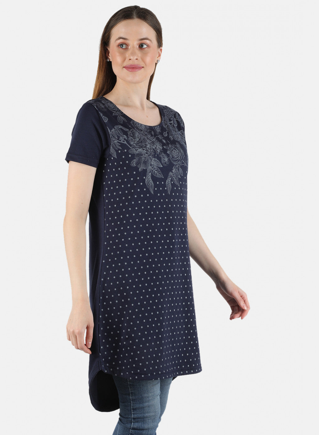 Women Navy Blue Printed Top