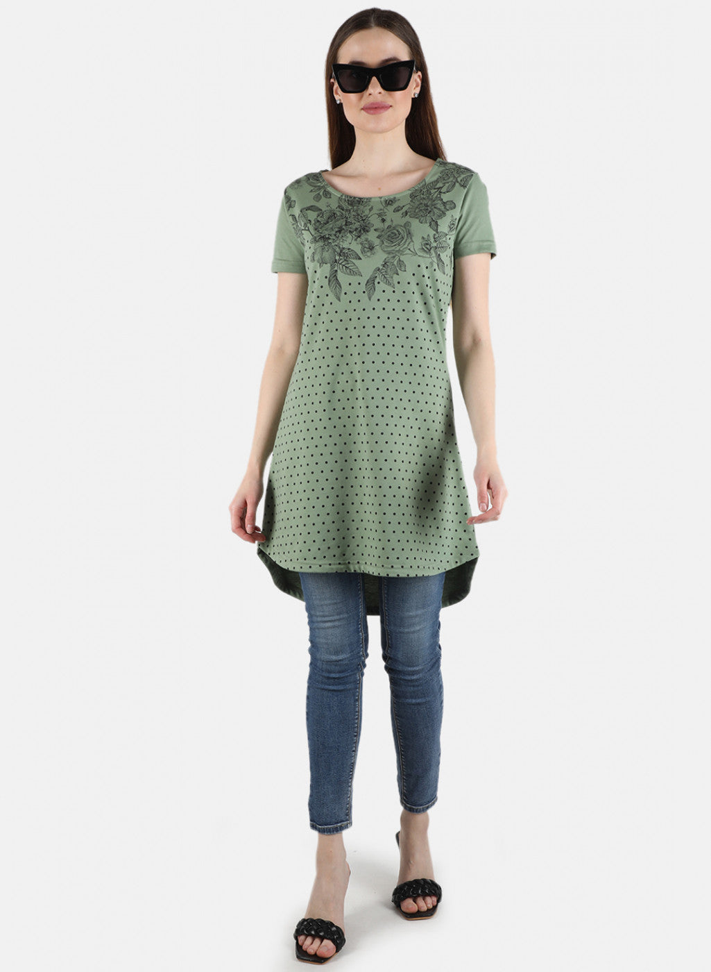 Women Olive Printed Top