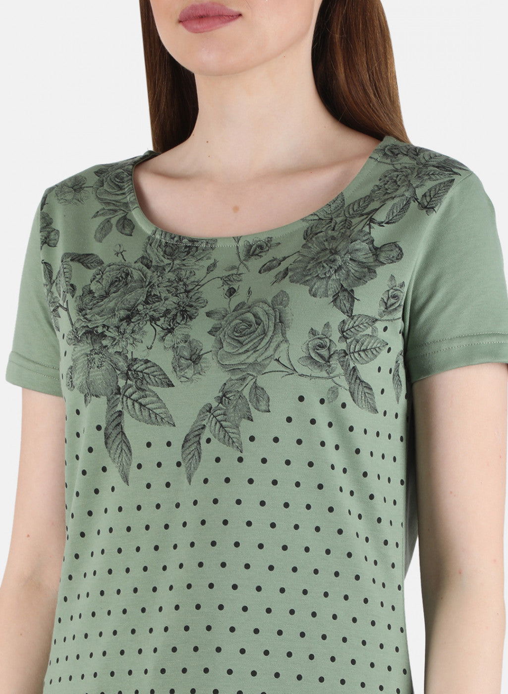 Women Olive Printed Top