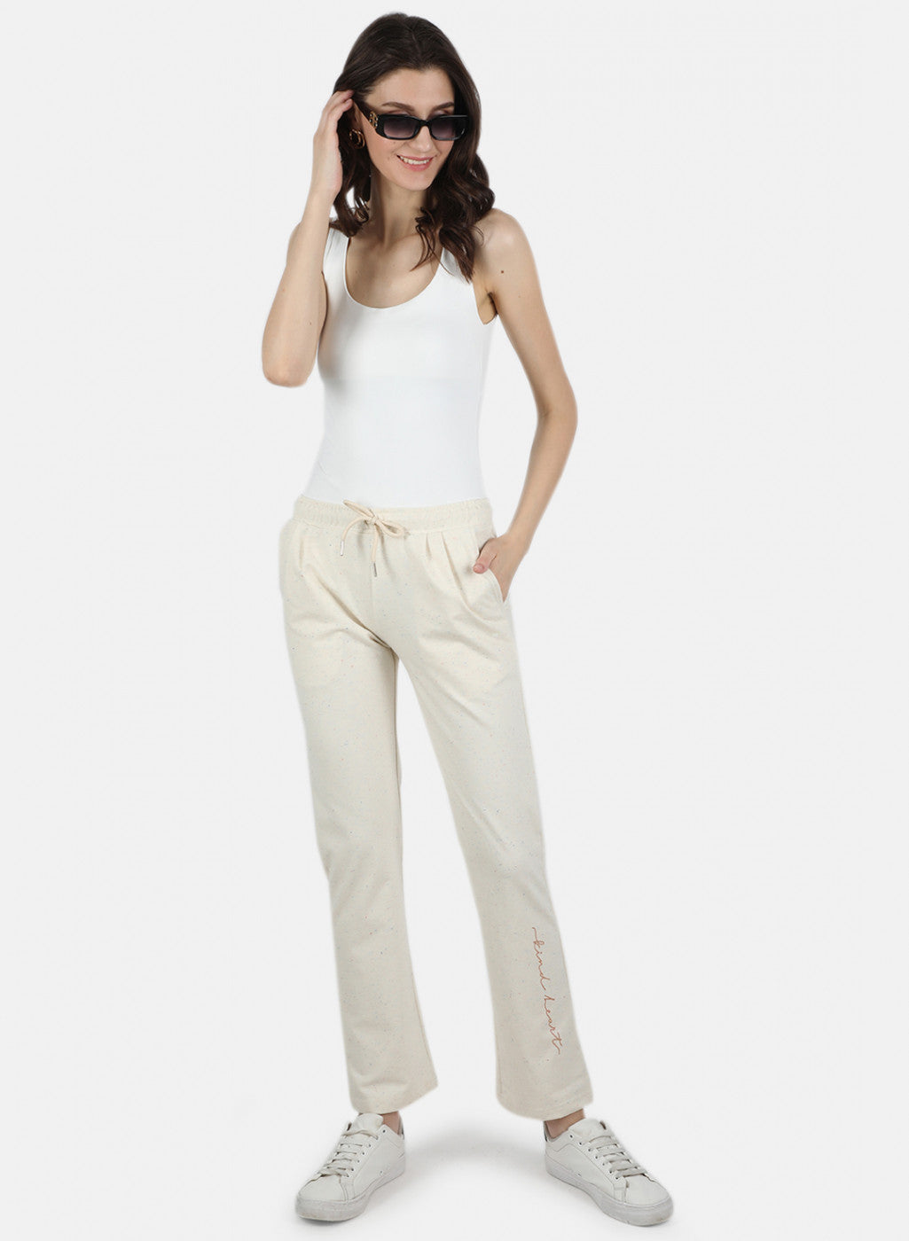 Women Cream Regular Fit Lower