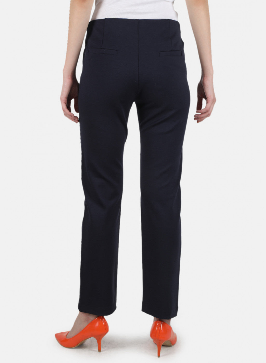 Women Navy Blue Plain Jegging