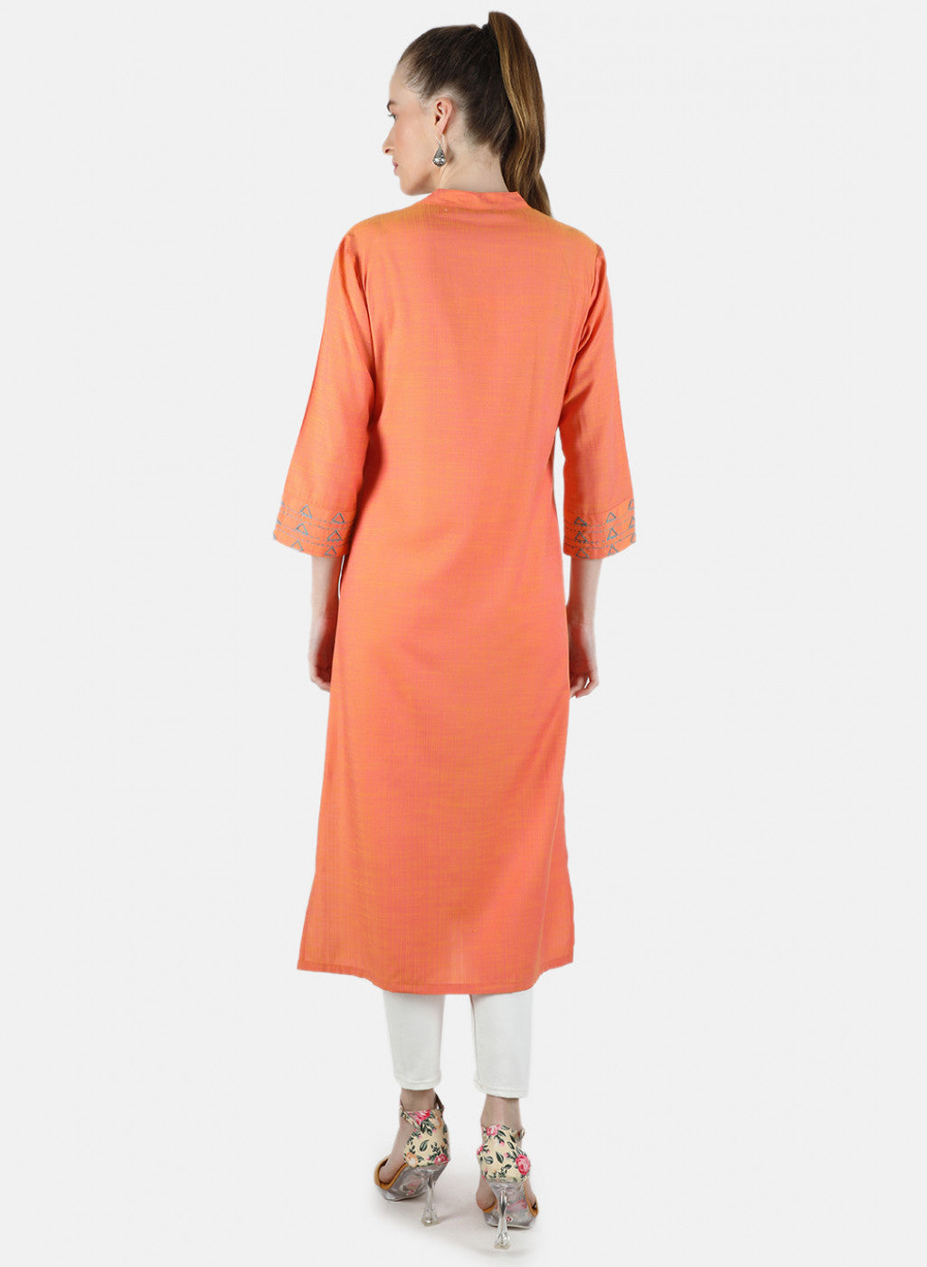 Women Peach Plain Tunic