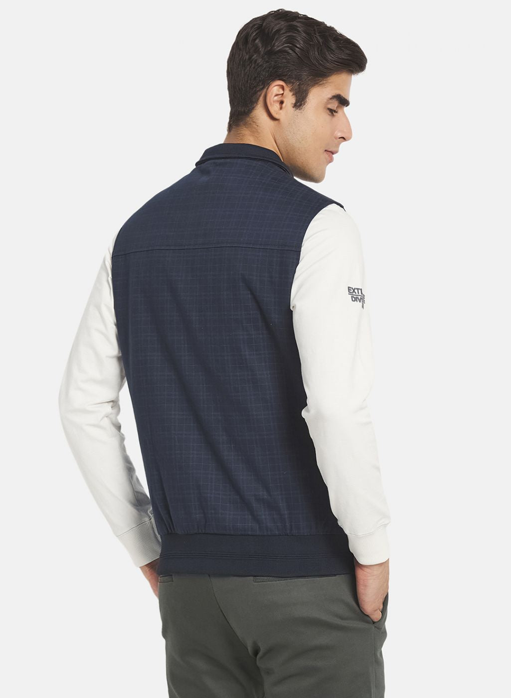 Men NAvy Blue Check Jacket