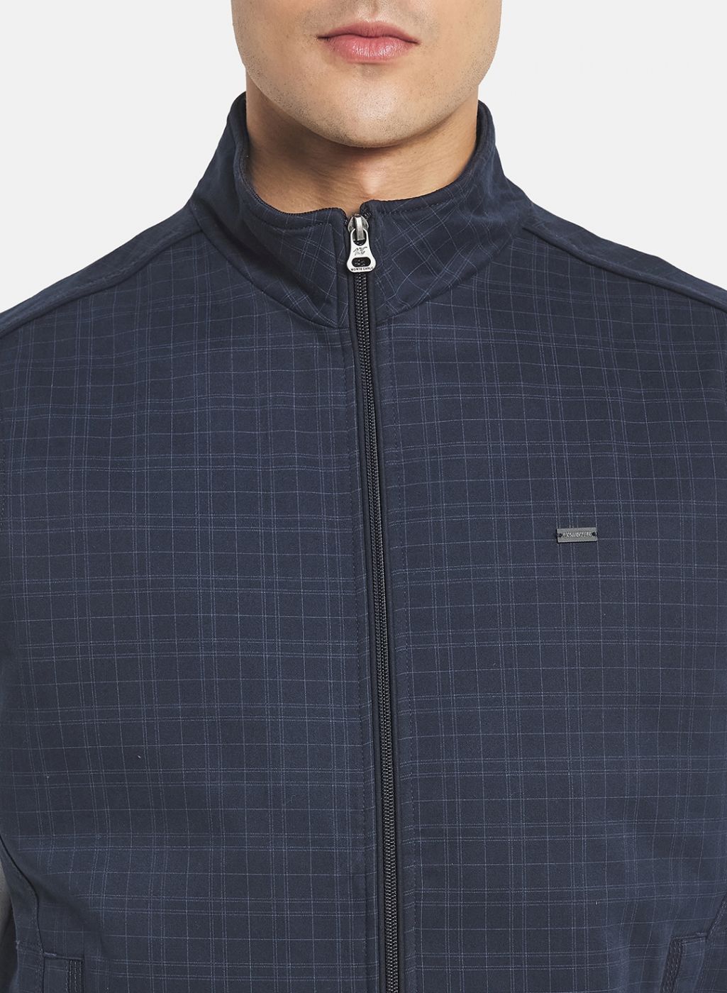 Men NAvy Blue Check Jacket