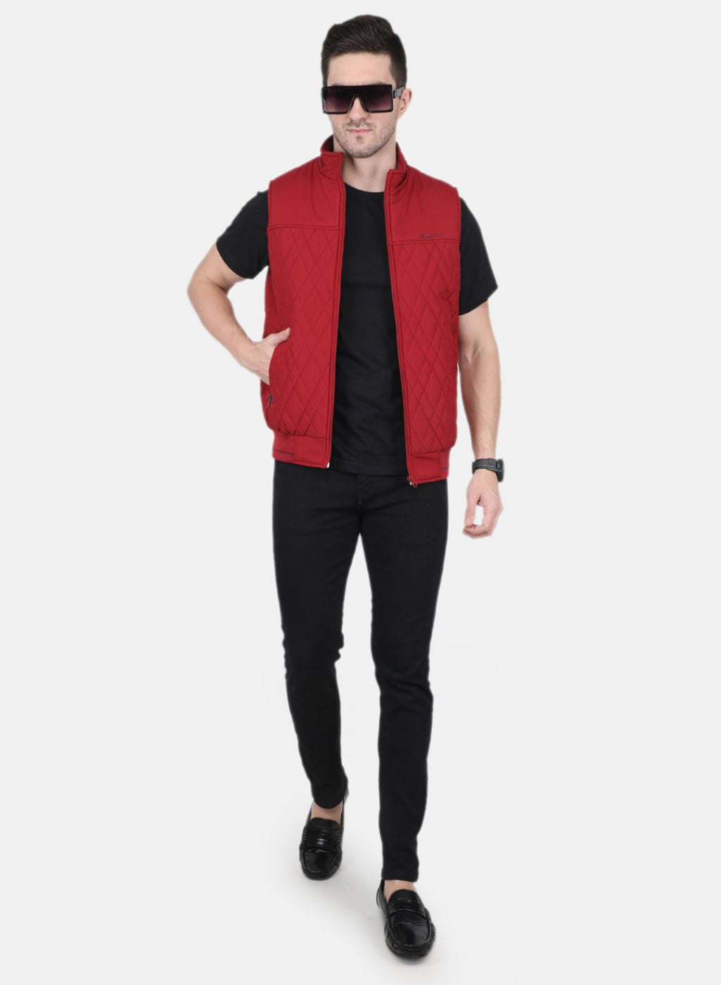 Men Red Solid Jacket