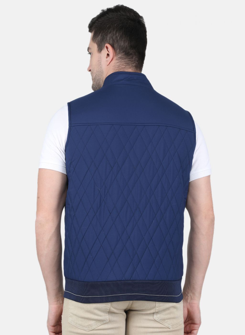 Men Blue Solid Jacket