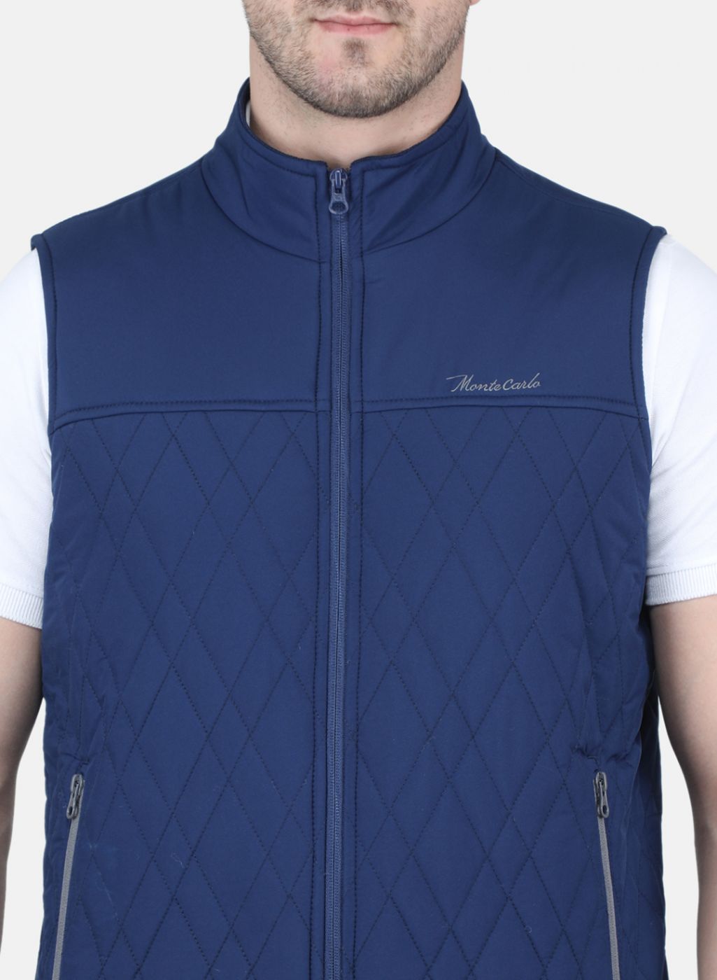 Men Blue Solid Jacket